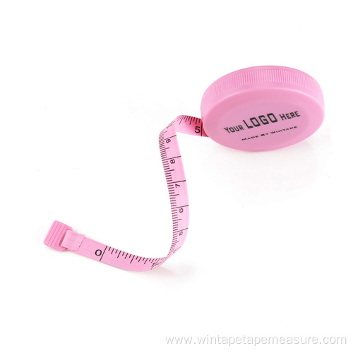 Pink Retracted Seamstress Sewing Tape Measure